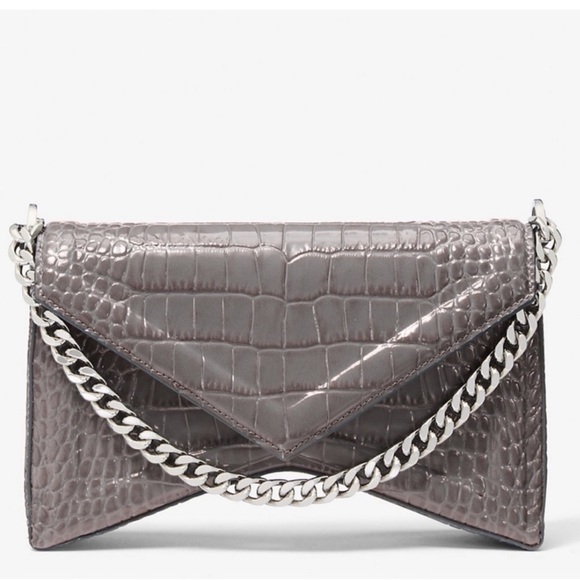 Michael Kors Collection Manhatta Medium Crocodile Embossed Patent Leather Bag - Picture 2 of 12